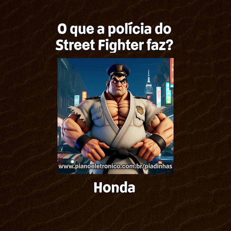 O que a polícia do Street Fighter faz?

Honda